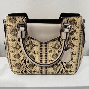 Michael Kors Blakely Snake-Embossed Leather Messenger bag - Natural Light